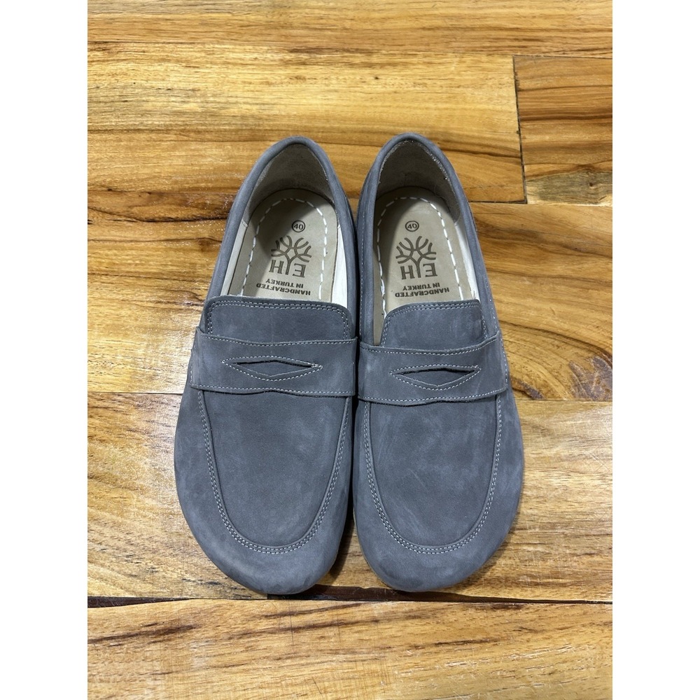 Earth Harmony EH Barefoot Loafers Shoes Stone Gray Nubuck Grounding Size 40